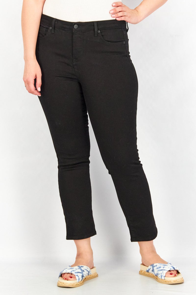 NYDJ Women Petite Size Five Pocket Style Jeans, Black - Image 1